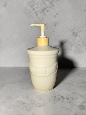 Longchamp Cream and Pale Yellow Ceramic Soap Dispenser